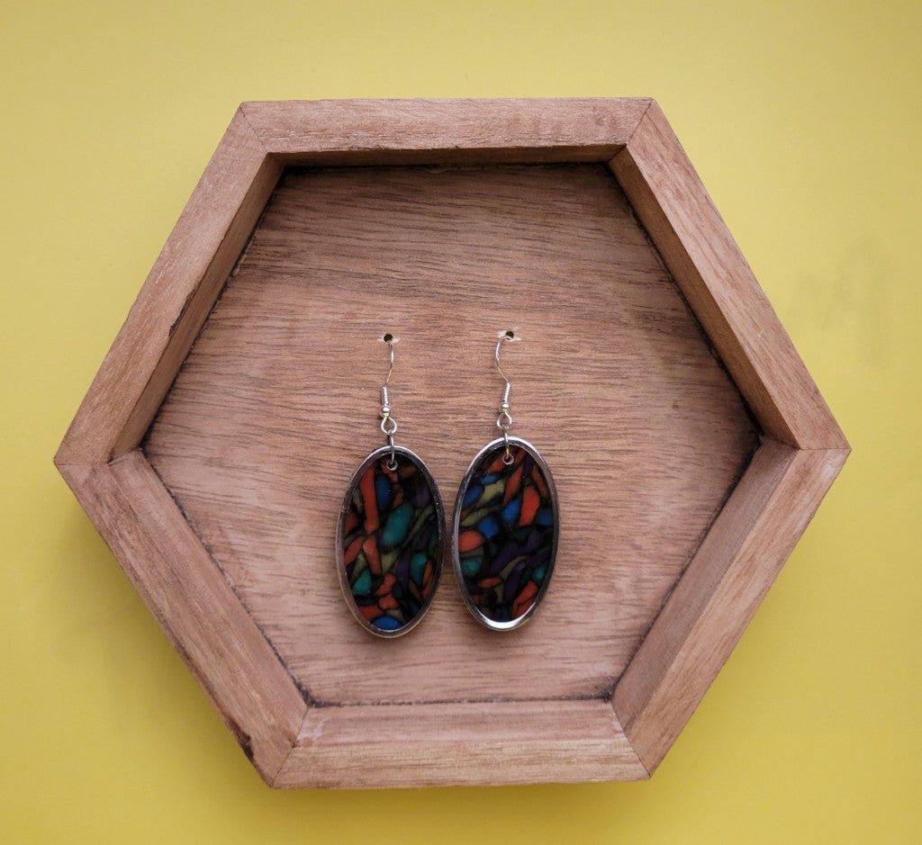 Oval Faux Stained Glass