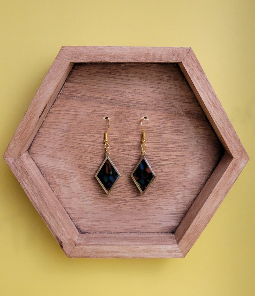 Faux stained glass diamond